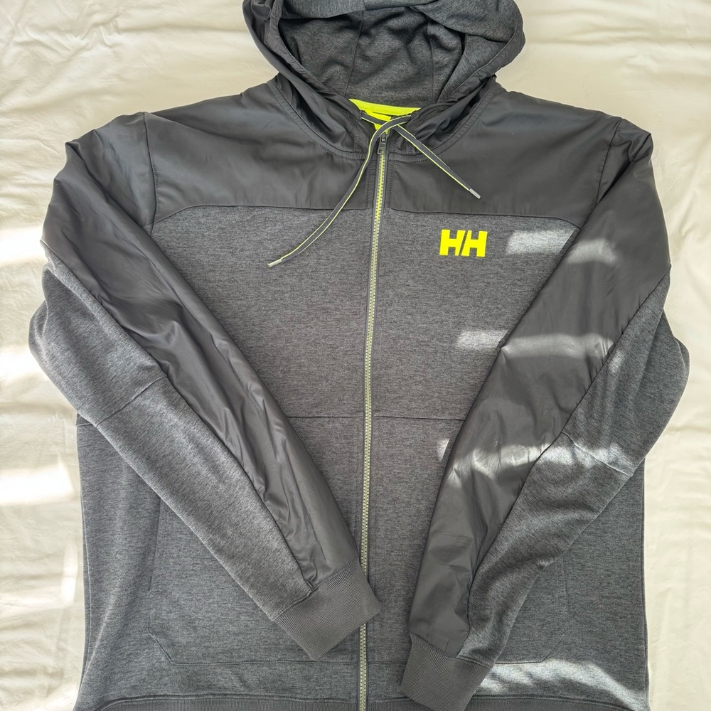 Helly Hansen Gray and Yellow Performance Jacket with Hood